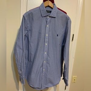 Like New Polo Ralph Lauren Blue plaid  Button Up Long Sleeves Shirt